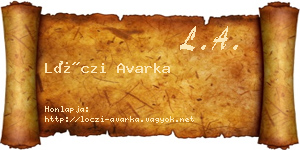Lóczi Avarka névjegykártya